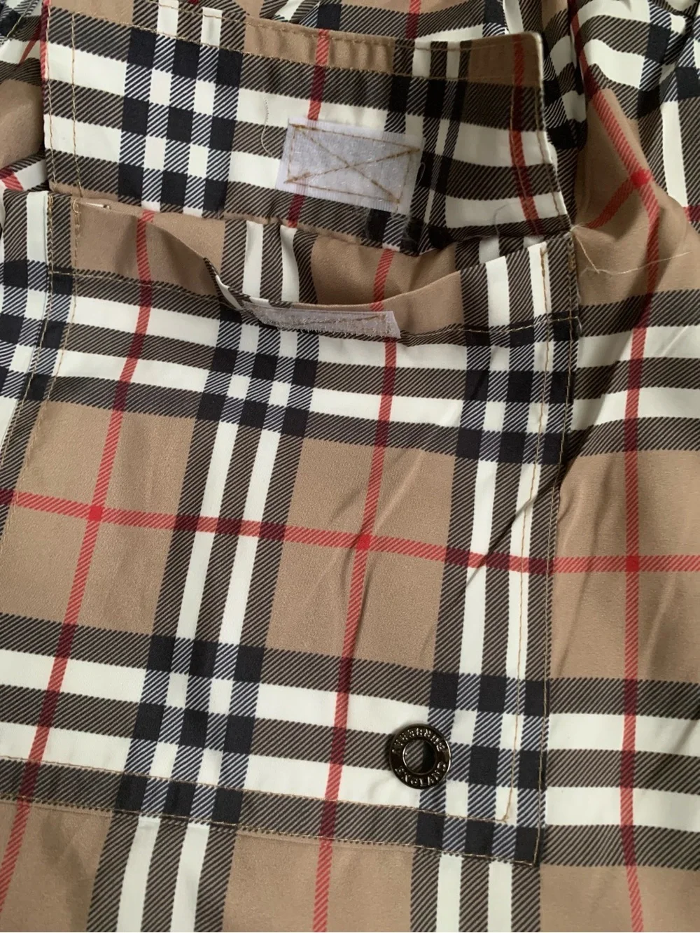 Burberry Beige Plaid Men’s Swim Trunks